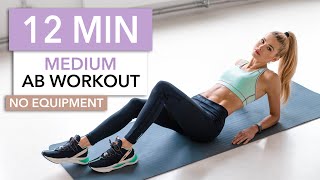 12 MIN AB WORKOUT  Medium Level  No Equipment I Pamela Reif [upl. by Oretna732]