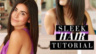 Sleek Straight Hair Tutorial  Whats My Secret [upl. by Kalk]