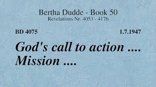 BD 4075  GODS CALL TO ACTION  MISSION [upl. by Alenoel]