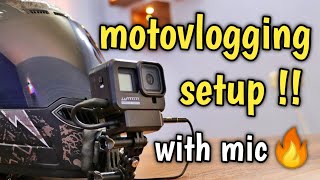 How to mount your GoProAction Camera on Helmet with Mic  Motovlogging Setup 🔥 [upl. by Marigolde]