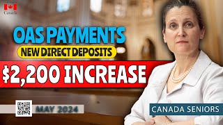 OAS Payments Increase New 2200 Direct Deposits For Canadian Seniors Aged 65 And Over [upl. by Aerdnna663]