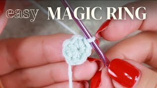 Magic circle crochet tutorial  How to make a magic ring  Adjustable ring [upl. by Diane420]