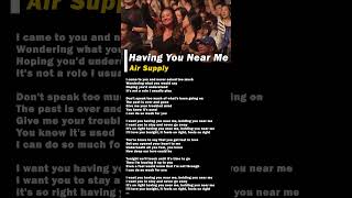 Having You Near Me Air Supply  Best Soft Rock Love Songs [upl. by Sotos]