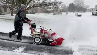 Clearing Snowy Driveways With The Power Broom  Turf Teq Snow Removal Machines [upl. by Osy]