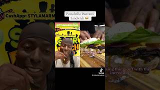 Portobello Pastrami Sandwich 🥪 blackyoutube duet veganrecipes veganfood veganlife singerlife [upl. by Kirre]