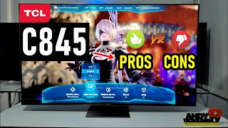 TCL C845 QLED Mini LED PROS Y CONTRAS  Smart TV 4K  144Hz VRR HDMI 21 [upl. by Hy]