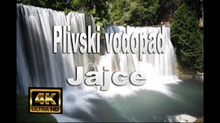 Plivski vodopad u Jajcu 4K 🇧🇦 [upl. by Elynad994]