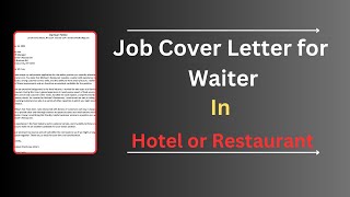 Job application for employment request as Waiter II Cover letter for Waiter job [upl. by Guidotti]