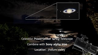 Zooming in on SATURN using Celestron PowerSeeker 127EQ Telescope [upl. by Grof]