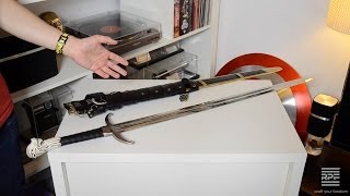 Prop Review Game of Thrones Valyrian Steel Jon Snow Longclaw Sword amp Scabbard [upl. by Oihsoy]