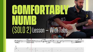 Comfortably Numb Solo 2  Lesson  With Tabs [upl. by Leahcin]