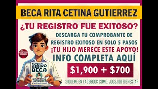 Beca Rita Cetina 2024 ¡Cómo descargar tu comprobante de registro exitoso [upl. by Oretos]