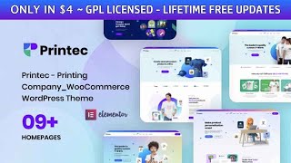 Printec  Printing Company WooCommerce WordPress just in 4  GPL Licensed Download  BeGPL [upl. by Skipton986]