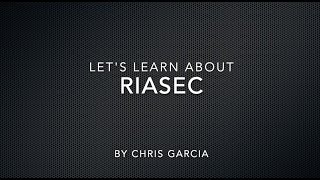 Lets Learn About RIASEC [upl. by Wettam]