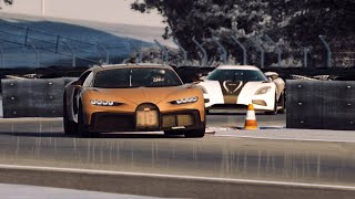 Koenigsegg Agera R 2012 vs Bugatti Chiron Pur Sport 2019 at BTCC Croft [upl. by Ahsaya]