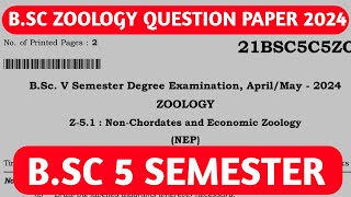 BSC ZOOLOGY 5th Semester question paper 2024 BSC QUESTION PAPER ANALYSIS BS MAURYA [upl. by Beberg986]