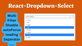 React Dropdown Select Tutorial  React Select [upl. by Naletak]