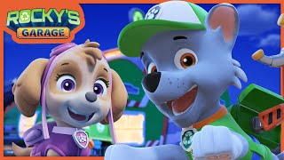 EMERGENCY LANDING Rocky and Skyes Flight To Save Adventure Bay  Rockys Garage  PAW Patrol [upl. by Arannahs]