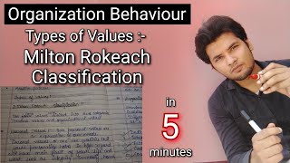 Types of Values Milton Rokeach classification in hindi  Organization Behaviour  bcabbabtech [upl. by Lluj348]