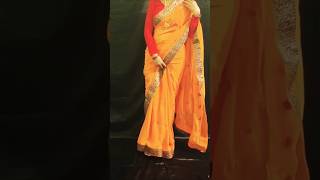 Saree drape in haldi functionsaree haldi shortvideo [upl. by Akinohs187]