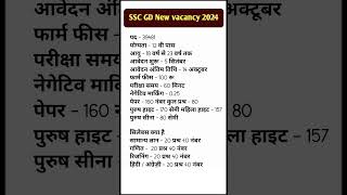 SSC GD New vacancy 202425  SSC GD syllabus 2024  25  BSTC Exam pattern 2024  25 ssc20242025 [upl. by Ahsinirt]