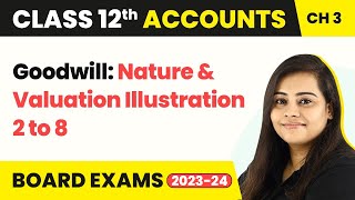 Class 12 Accounts Chapter 3  Goodwill Nature amp Valuation Illustration  2 to 8 202223 [upl. by Ailecra]