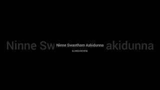 NINNE SWANTHAM AAKIDUNNA SLOWEDREVERB full video my channel 👆 [upl. by Nekial]