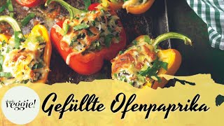 Gefüllte Ofenpaprika mit Reis und Gemüse 🍚🌶 – super cremig amp lecker – vegetarisch I slowly veggie [upl. by Gnot]