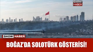 İstanbul Boğazı semalarında SOLOTÜRK ve Türk Yıldızlarından Cumhuriyetin 100 yılı uçuşu [upl. by Eralcyram351]