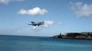 Boeing 727 Landing at St Maarten Airport [upl. by Enautna]