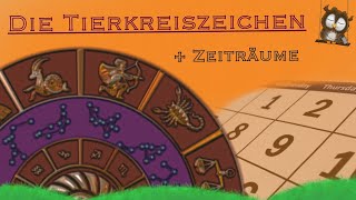 Sternzeichen zwölf Tierkreiszeichen und Zeiträume lernen [upl. by Aubrette]