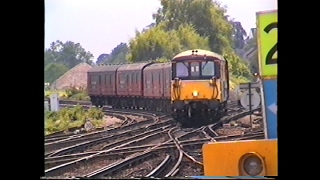 Railways British Railways TonbridgeRedhillEastleigh stations 1995 [upl. by Ynez866]