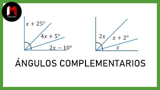 ✅ ÁNGULOS COMPLEMENTARIOS CON ECUACIONES  EJERCICIOS 34 [upl. by Bevus69]