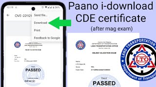 Paano mag download ng CDE certificate gamit cellphone sa LTO LTMS portal [upl. by Rubenstein]