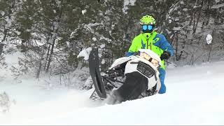 Snowmobiling in Munising Michigan [upl. by Nosidam738]