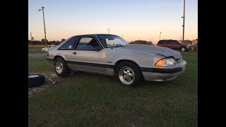 1991 50 LX SilverCar Pt5 At the track  Budget Fox Body Mustang Drag Car [upl. by Michaella]