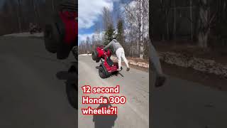 12 Second Honda 300 Wheelie Honda Offroad Wheelie Alaska 4x4 honda300 [upl. by Anoved]