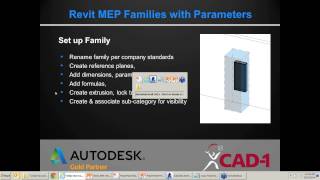 CAD1 Presents  Creating Revit MEP Families with Parameters [upl. by Cooe]