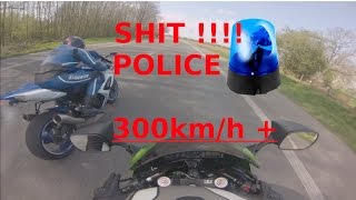 Kawasaki Zx12r vs GSXR 1000 vs CBR 1000 Street race PURE ADRENALINE RUSH POLICE [upl. by Norb]