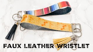 DIY FAUX LEATHER WRISTLET KEYCHAIN TUTORIAL  My Craft Source Mystery Box  September 2021 [upl. by Nimesh736]