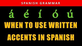 Spanish Accent  When to Use Written Accent Mark  Spanish Grammar  La Tilde [upl. by Trellas]