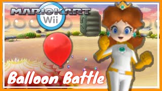 ✿ Mario Kart Wii  Balloon Battle Thwomp Desert  Daisy Gameplay ✿ [upl. by Cornall46]