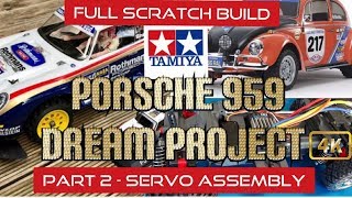 TAMIYA MF01X CUSTOM PORSCHE 959 BUILD  Part 2 Servo Install [upl. by Kennie]