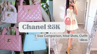 Chanel 23K Nano Kelly Bag Size Comparison w LV Capucines mini Mod Shots Outfit Ideas [upl. by Sarajane]