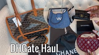 Dhgate Bag Haul Part 1  Goyard chanel and more [upl. by Nali]