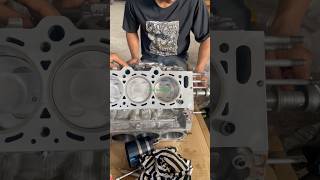 install cylinder block and piston autorepair carenginerepair cylinderhead mechanic carengine [upl. by Ennaylime548]