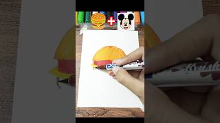 Satisfying drawing🍔🐭drawing shortsemojichallenge surprise trending art [upl. by Garris367]