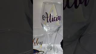 Cricut Layered Vinyl Wine Glasses [upl. by Jan]