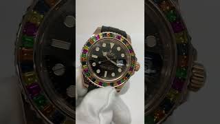 94750  2017 Rolex YachtMaster 40 Rose Gold GemSet Rainbow Gummy Bear Bezel 116695SATS [upl. by Carn]