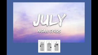 July by Noah Cyrus Ukulele PlayAlong [upl. by Suelo]